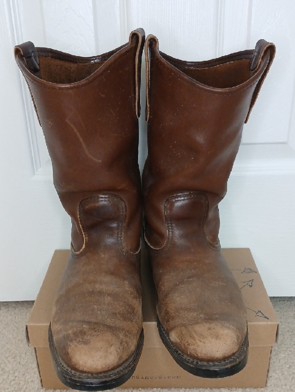 Red Wing Shoes Pecos Brown Leather Pull-On Boots Mens 8.5 D - Picture 3 of 8